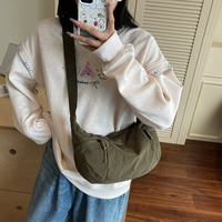 Sac bandoulière unisexe en toile noire à motif géométrique croissant, étanche avec fermeture éclair, sac banane de voyage décontracté et tendance
