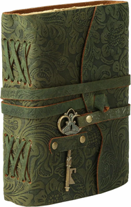 Best Quality Vintage Green Embossed Leather Journal Handmade <b>Diary</b> with Antique Key for Writing & Gifting - Product Image 6