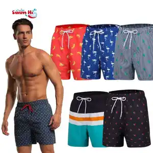 Customized Logo Men's Summer Quick Dry Beach Wear Swimming Shorts Swim Trunks For Men
