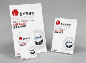 Présentoir transparent de cintrage à chaud en forme de L acrylique en gros, table de cartes, étiquette de prix, panneau publicitaire, panneau debout - Product Image 3