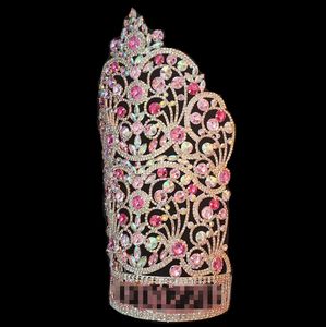 มงกุฎขนาดใหญ่ส่องแสงขนาด 14 นิ้วมงกุฎประกวดทรงสูงสําหรับราชินีมิสจักรวาล - Product Image 2