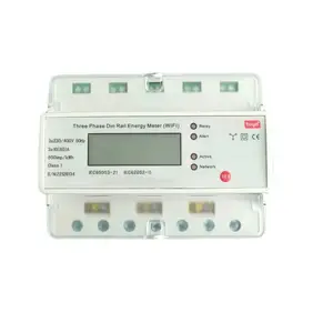 Tuya wifi sans fil intelligent iot électrique din rail 3 triphasé énergie watt compteur de consommation d'énergie 80A kwh avec écran lcd