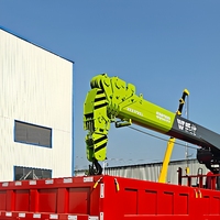 Grue de levage multifonctionnelle Delong 8 tonnes montée sur camion, équipement de levage entièrement hydraulique, hauteur de levage 15m, charge élevée