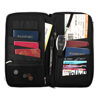 Bolsa para Pasaportes Multifuncional de Gran Capacidad, Porta Boletos, Bolsa de Viaje para Documentos, Cartera, Se Puede Usar como Bandolera