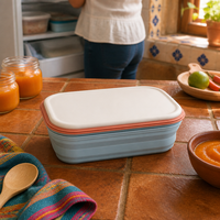 Bols pliables en silicone de qualité alimentaire - Design contemporain, compatibles lave-vaisselle, non toxiques, portables pour la rentrée scolaire et les fêtes