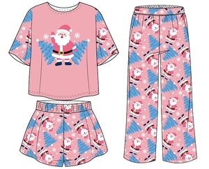 Ensemble de vêtements de nuit pour femmes, trois pièces, vêtements de maison, manches courtes, pantalon long, pyjama à col rond, pyjama d'été à motifs de dessins animés - Product Image 6