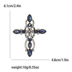 Broche en forme d'épée croisée sertie de strass en alliage, plaquée or antique, avec perles simulées, pour mariage, fiançailles, fête, luxe - Product Image 5