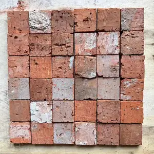 Shihui - mosaico de tijolos industriais para paredes, azulejos de azulejos de azulejos de azulejos, azulejos de azulejos de argila para decoração de paredes, azulejos de azulejos de argila antiga e vermelhos, ideal para decoração de paredes