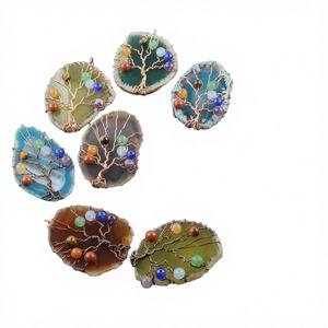 Colgante de Resina Reign de 45~60 mm, Cristal Grande y Colorido, Ecológico, con Tema de Amor, Tallado y Grabado DIY, Árbol de la Vida, con Envoltura de Seda - Product Image 4