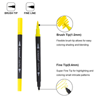 60 pièces de marqueurs d'art à double tête, stylos de couleur à deux pointes, ensemble de stylos à double pinceau