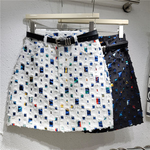 กระโปรงสั้นผ้ายีนส์ของผู้หญิงทรงเอไลน์ใหม่ - Product Image 1