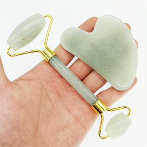Green <b>Roller</b> Gua Sha Set with Box Rose Quartz <b>Jade</b> <b>Roller</b> Beautiful Facial <b>Jade</b> Stone <b>Roller</b> Set - Product Image 1
