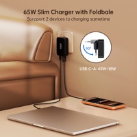 Chargeur mural rapide Tommox pliable avec prise UE 65W PD, chargeur rapide pour téléphone portable GaN Type-C USB-C, vente en gros, chargeur USB-C 20W 30W