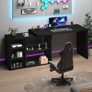 Anpassbarer moderner Luxus-L-förmiger Schreibtisch Executive <span class=keywords><strong>Desk</strong></span> Reversibler Holz-L-förmiger Schreibtisch mit Lager regalen für das Home Office - Product Image 2