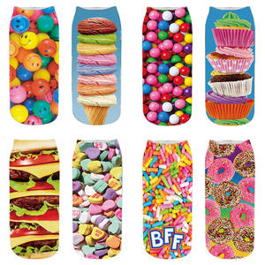 Mujeres y hombres personalizados Impresión 3D Bright Fun Food Fruits Sweeties Donuts <span class=keywords><strong>Odd</strong></span> Future <span class=keywords><strong>Calcetines</strong></span> tobilleros - Product Image 2