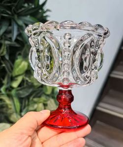 Verre à dessert vintage gaufré sur pied, bol à glace, yaourt, pouding, mousse, verrerie esthétique pour la maison, le café et les fêtes - Product Image 5
