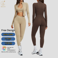 Leggings croisés personnalisés à la taille, veste zippée intégrale à col montant, soutien-gorge de sport respirant à séchage rapide, rayé et délavé, pour la gym et le fitness