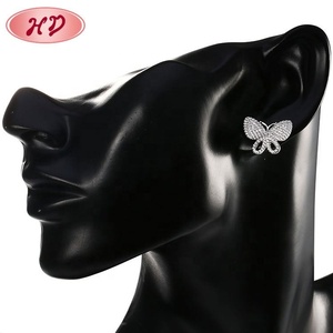Nouvelles boucles d'oreilles créoles en ZIRCON pour femmes, bijoux fantaisie, ensemble de boucles d'oreilles simples en or blanc pour femmes - Product Image 3