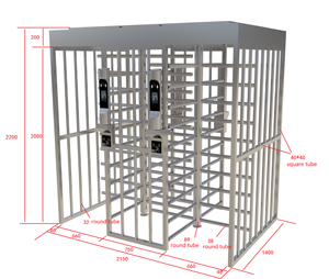 Personnalisation d'usine 304ss Rfid tourniquet Double porte étanche pleine hauteur tourniquet avec reconnaissance faciale pour le chemin de fer - Product Image 3