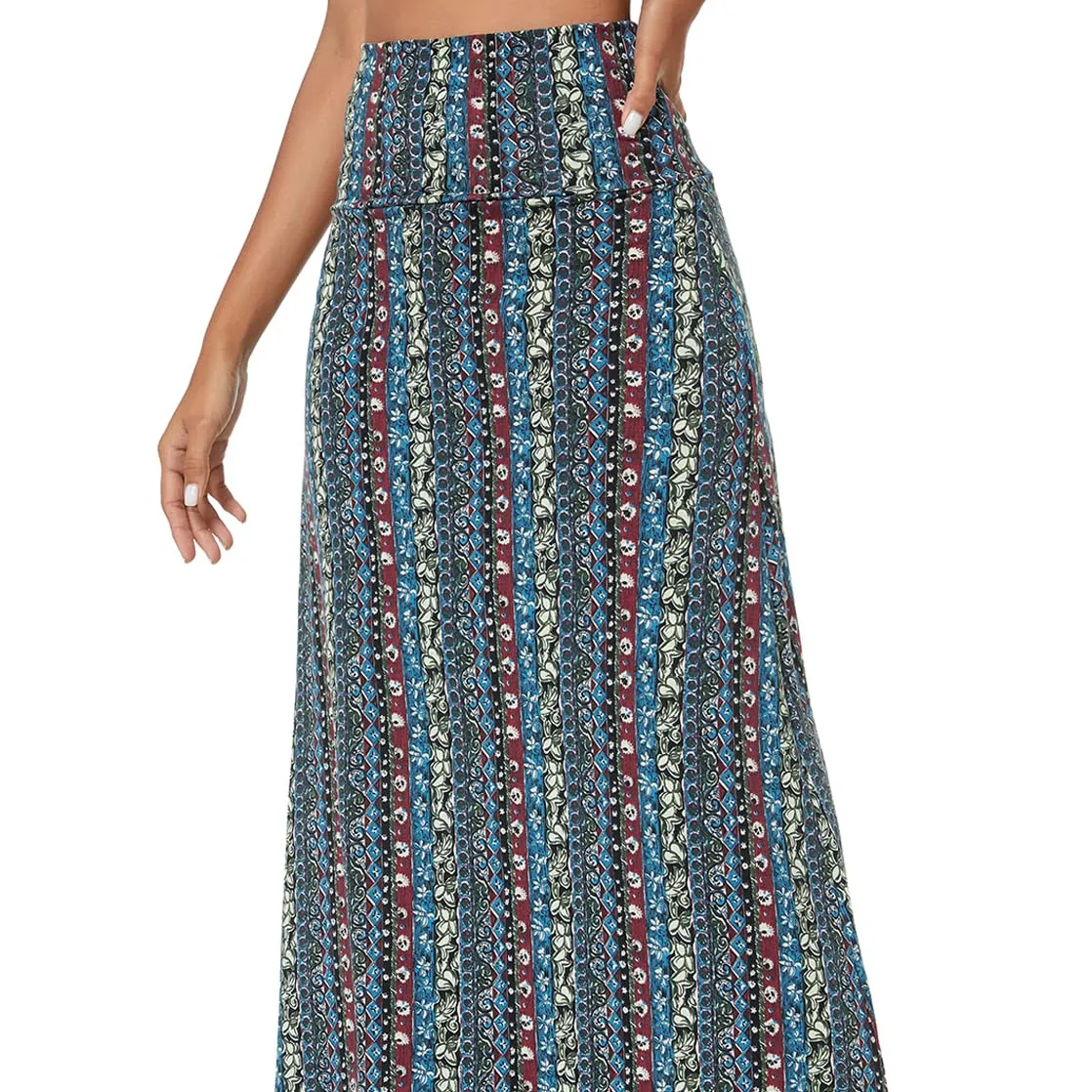 Falda personalizada de verano para mujer, ropa de playa, Maxi, estampada, informal, larga