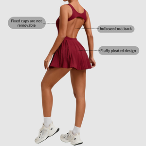 Căng Cao Thể Thao Váy Yoga Một Mảnh Quần Vợt Áo Liền Quần Váy Phụ Nữ Phòng Tập Thể Dục Mặc Váy Set Quần Vợt Váy Thể Thao Cho Người Lớn - Product Image 2