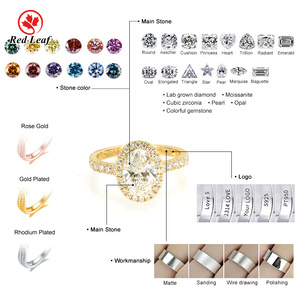 Tùy Chỉnh 10K 14K 18K Vàng Trắng Gi Chứng Nhận Phòng Thí Nghiệm Kim Cương <span class=keywords><strong>Engagement</strong></span> Ring 1CT 2ct 3ct 4CT E Cvd Hpht Hình Bầu Dục Phòng Thí Nghiệm Grown Kim Cương Nhẫn - Product Image 5