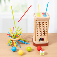 Jeu éducatif en bois 3-en-1 : Jeu de piquage, dés et puzzle de reconnaissance des couleurs, jouet interactif parent-enfant