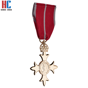 Insigne en métal personnalisé d'usine de 20 ans avec des médailles d'attribution uniformes de ruban Médaille de l'<span class=keywords><strong>Empire</strong></span> britannique - Product Image 5