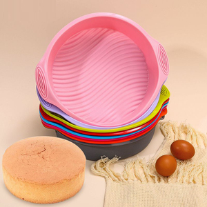 8 Inch Silicone Bánh <span class=keywords><strong>Pan</strong></span> Nhiệm Vụ Nặng Nề Bakeware Vòng Bánh Chảo Silicone Khuôn Mẫu Không Dính Phát Hành Nhanh Chóng Nướng Chảo - Product Image 5