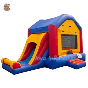 Wholesale inflatable kids jumping trampoline,cheap trampolines with water slide combo supplier