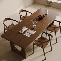 Table à manger en bois massif pour plusieurs personnes Nordic Modern Home Hotel