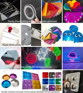 لوحة مرآة فقاعية ملونة مخصصة بتصميم آرت ديكو خفيفة الوزن من الأكريليك مقاس 10×10 بوصة بـ 9 خيارات لونية متينة - Product Image 6