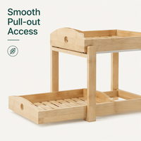 Étagère de rangement coulissante à 2 niveaux en bambou pour cuisine, salle de bain, garde-manger, comptoir ou sous évier, gain de place