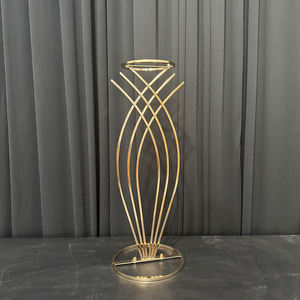 Gold Metal Flower Stand Twisted Mermaid Floral Riser Centerpiece Vases for Wedding <b>Table</b> <b>Party</b> - Product Image 5