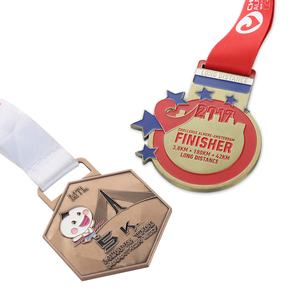 Médaille de sport 3D dorée personnalisée en gros, style antique, pour marathon, en alliage de zinc vierge, gravée au laser, design Feng Shui, prix abordable - Product Image 5