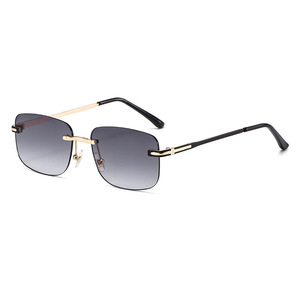 Custom Logo 2026 Fashion Cutting Lens Gradient <b>Shades</b> Glasses UV400 Rimless Square Sunglasses for Men Women - Product Image 1