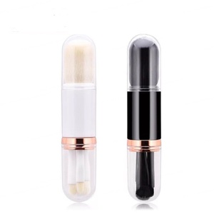 Kit de pinceaux de maquillage portable 4 en 1, pinceaux pour fards à paupières, poudre, fond de teint, ensemble de pinceaux cosmétiques de voyage, poils doux, prêt à être expédié - Product Image 2