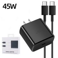 Cargador Rápido PD Tipo-C de 45W para Samsung S23 S24 Plus, Paquete para EE. UU., Cable de Carga Móvil para Laptop y Teléfono