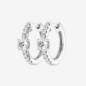 Pendientes de aro pequeños con diamantes cultivados en laboratorio de 3_4 quilates para mujer, joyería fina elegante para el día a día, minimalista y brillante - Product Image 4