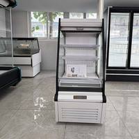 Vitrine Réfrigérée Commerciale de Luxe à Trois Niveaux pour Gâteaux et Pains, avec Rideau de Nuit et Étagères Transparentes