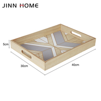 Vente en gros Plateau décoratif rectangulaire en bois 30x40cm Plateau de service en bois