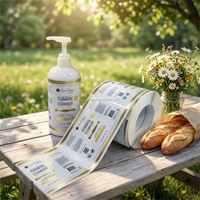 Autocollants brillants pour autocollants de rouleau de bouteille de 12 OZ étiquettes alimentaires pour étiquettes d'autocollants