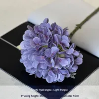 Roses et hortensias artificiels en tissu de soie violet pour décoration de mariage et accessoires de photographie