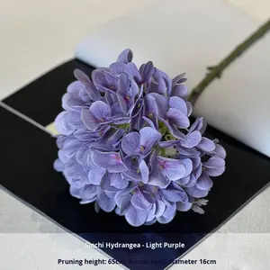 <span class=keywords><strong>Rosas</strong></span> y hortensias artificiales de tela de seda púrpura para decoración de bodas y accesorios de fotografía - Product Image 6