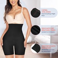 Shorty gainant élastique taille haute pour femme, sans couture, rehausseur de fesses, amincissant le ventre, pour récupération post-partum, sous-vêtement de sécurité anti-frottement