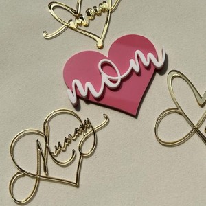 Honey And Sweetness Mother's Day Cake Decorations <b>Acrylic</b> <b>Mirror</b> Style Cake Plugin For Cupcake Decorating - Product Image 2