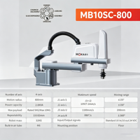 Robot Industrial SCARA de 4 Ejes MOKA MB10SC-800, Caja de Cambios PLC, Carga Útil de 5-10 kg, Alcance de 800 mm, Accionamiento Servoeléctrico, Manipulación y Clasificación