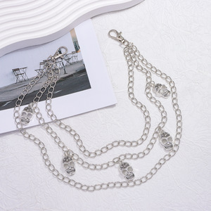 Chaîne de taille squelette Yueli, chaîne de corps en métal à trois couches pour boîte de nuit, bijoux de mode unisexe en alliage de zinc - Product Image 4
