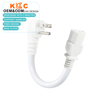 ปลั๊กตรง/90 45องศา NEMA 5-15P ไปยังสายไฟ C13 13A 125V 16AWG สีขาวทีวี3ง่ามสายไฟกระแสสลับพีซี - Product Image 1
