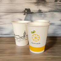 Gobelets en papier jetables modernes avec motifs multiples Tasse à café en papier au design à paroi unique Tasse à café en papier avec logo personnalisé